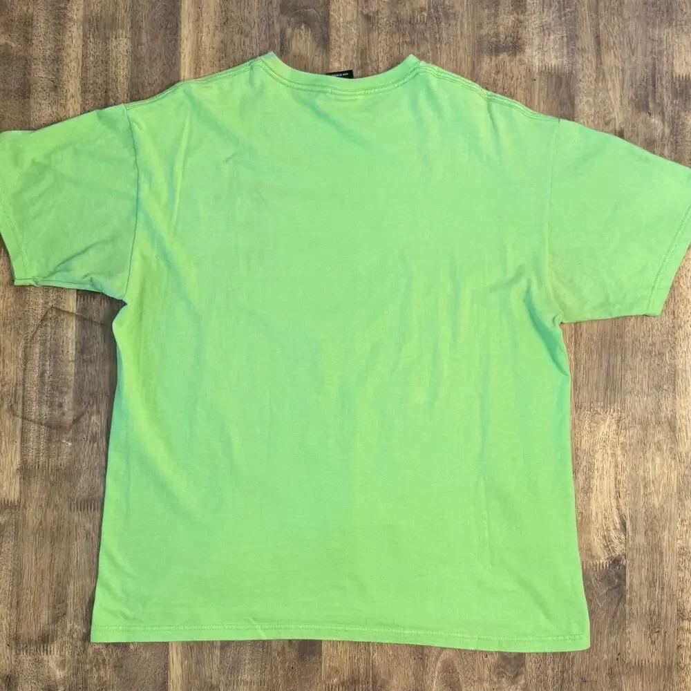 VTG Stussy Shirt Global Roots VTG Skull Crossbones Lime Green Men’s Size Large